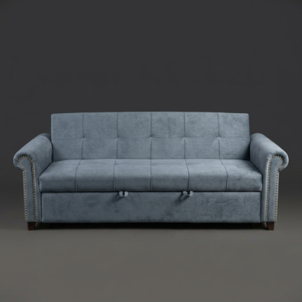 Classic Blue Tufted Sofa Cum Bed - Series G